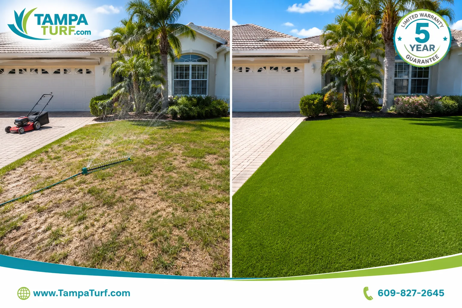 What does artificial turf installation cost in Tampa, and how does it compare to natural grass?