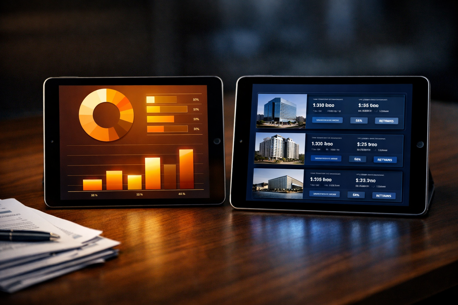 () editorial image showing a clean side-by-side comparison visual of two investment platforms represented by two distinct