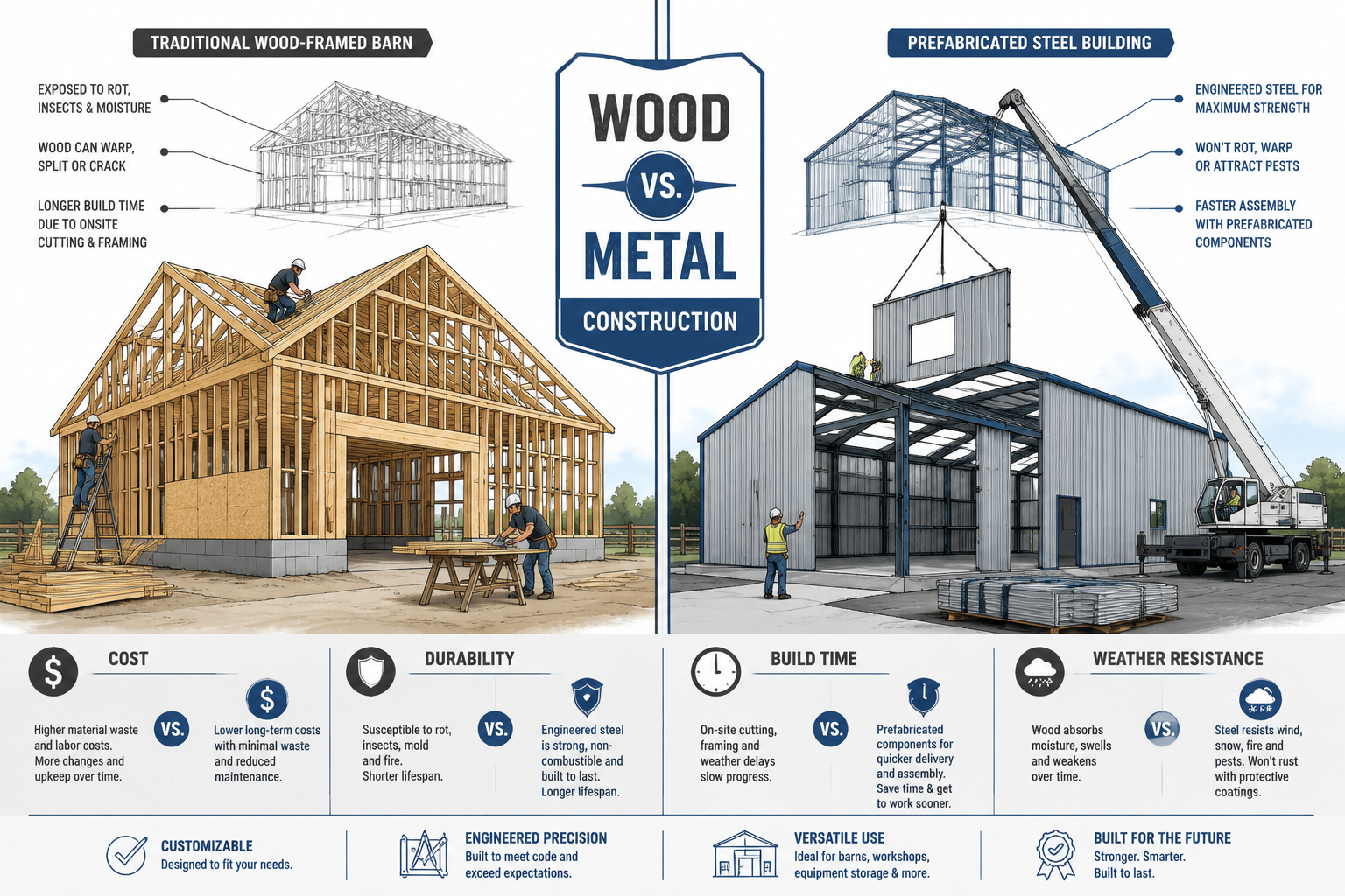 What's the Difference Between Prefab and Fully Custom Metal Buildings