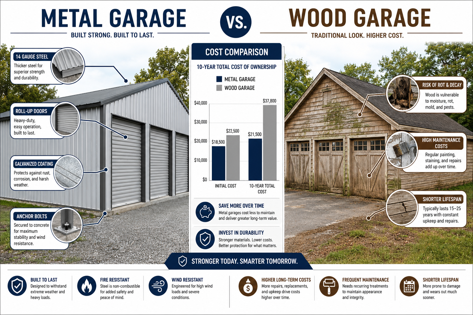 How Do Metal Garages Compare to Wooden Garages?