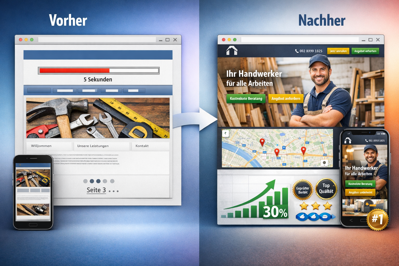 avoid years or dates on the images. avoid text on the images. create images without text. Landscape format (1536x1024) before-and-after tran