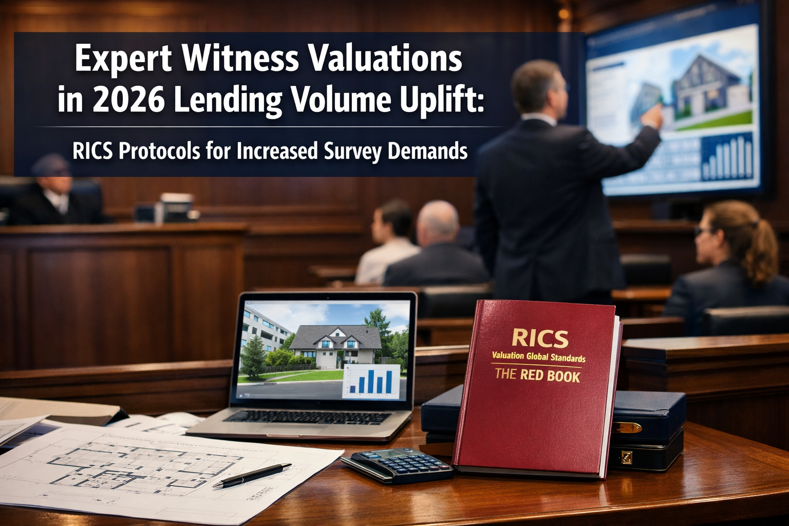 Professional () hero image with 'Expert Witness Valuations in 2026 Lending Volume Uplift: RICS Protocols for Increased
