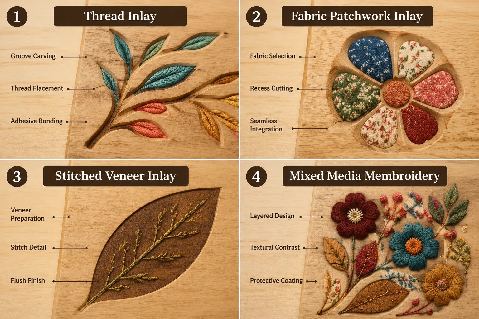 Understanding Membroidery Wood Inlay Techniques: Combining Textile Art with Fine Woodworking