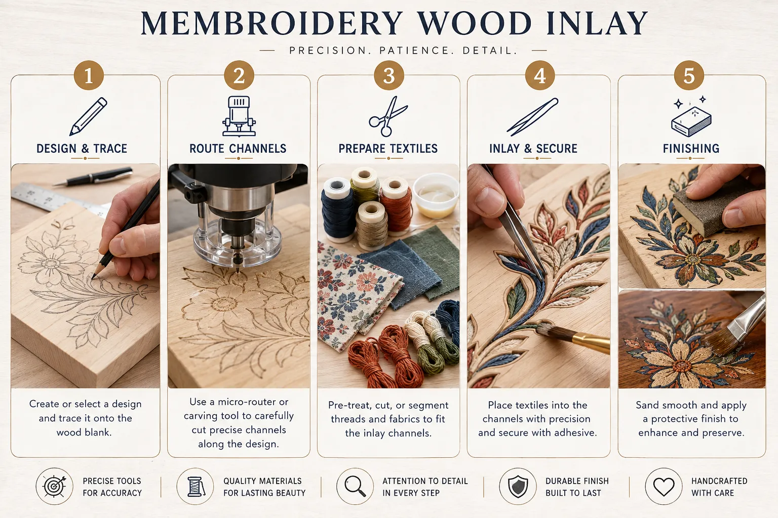 Essential Tools and Materials for Membroidery Inlay