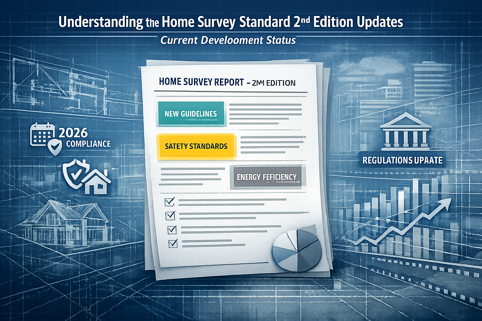 Professional editorial infographic depicting 'Understanding the Home Survey Standard 2nd Edition Updates: Current
