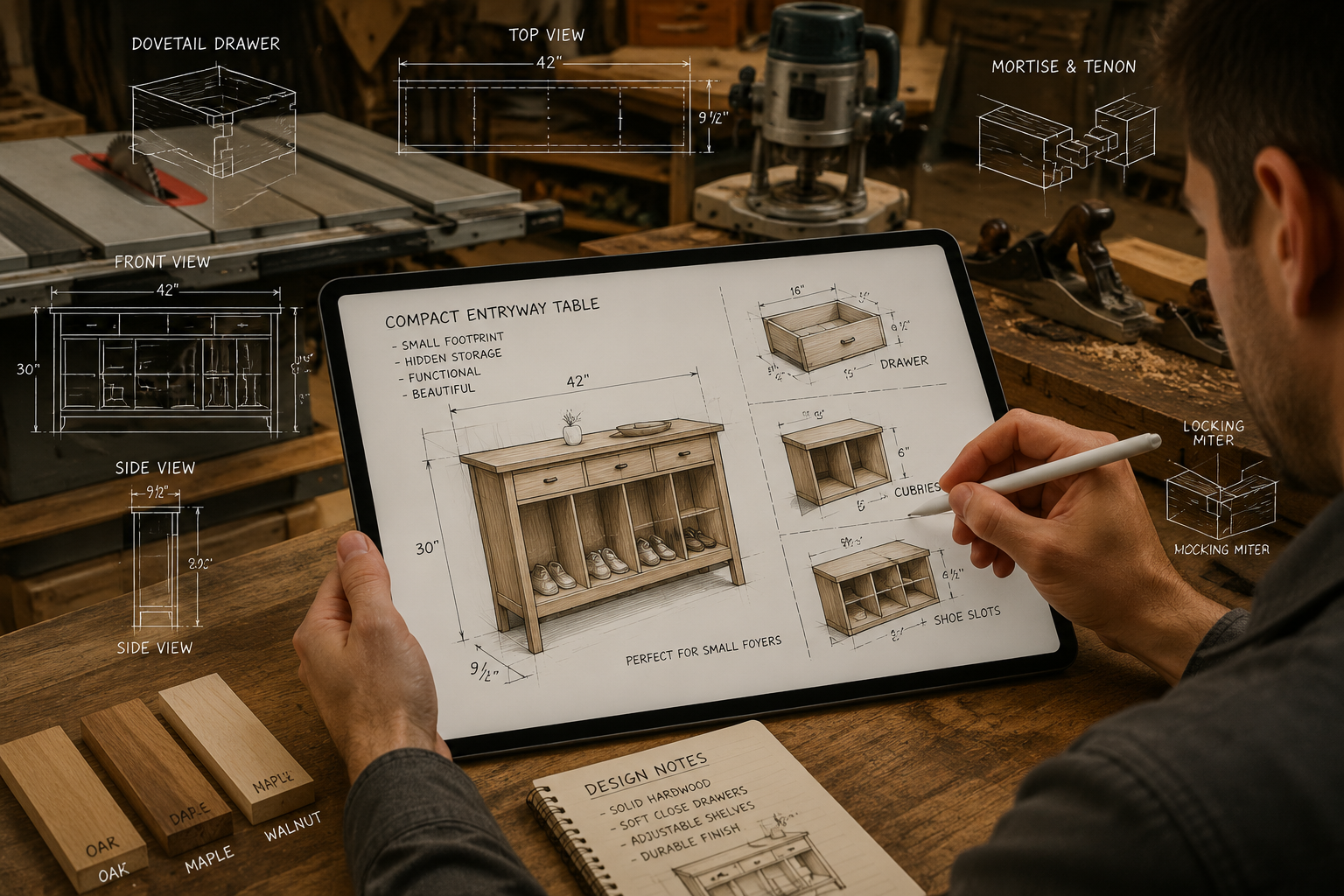 Designing Your Custom Entryway Table with Hidden Storage