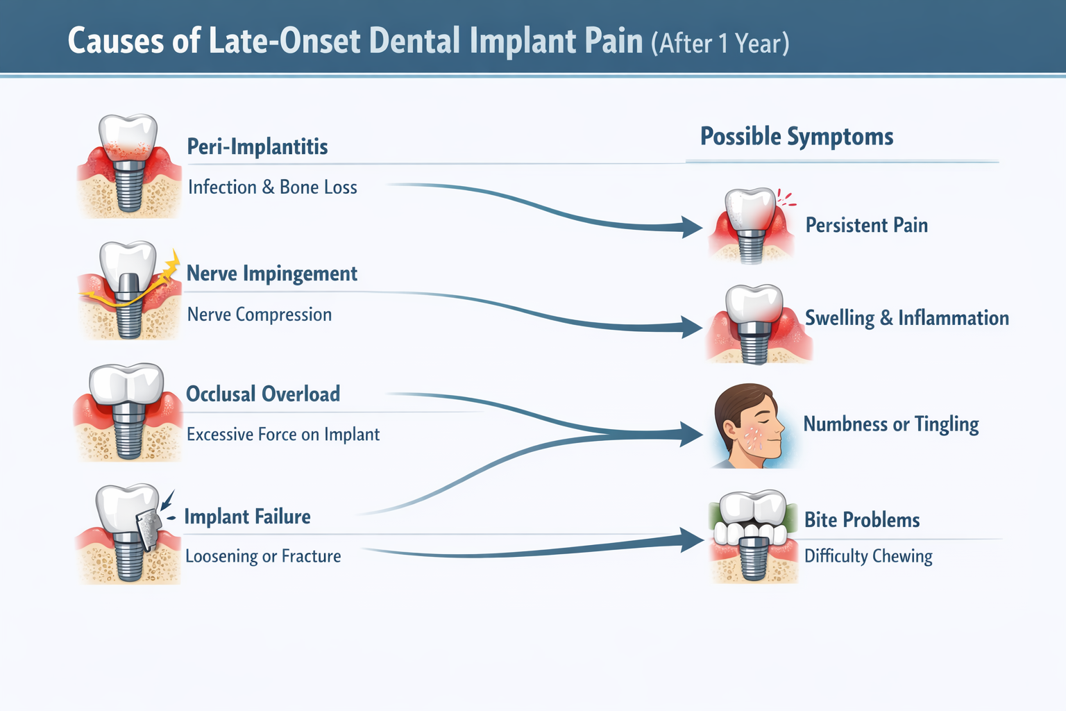 Implant Pain After 1 Year – Causes & Treatment