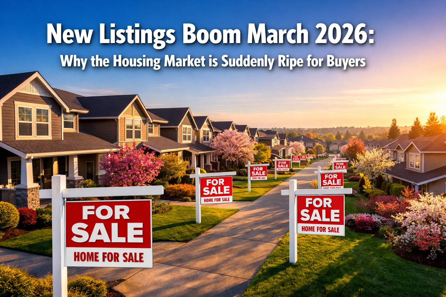 Professional () hero image with 'New Listings Boom March 2026: Why the Housing Market is Suddenly Ripe for Buyers' in extra