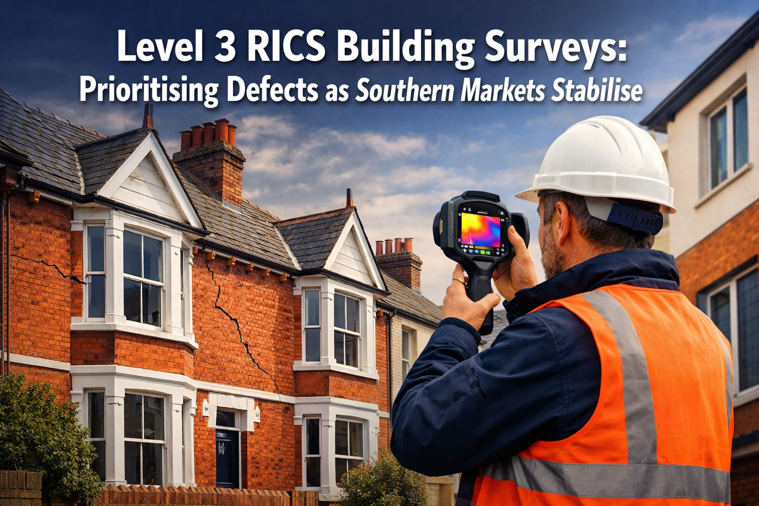 Professional () hero image featuring 'Level 3 RICS Building Surveys: Prioritising Defects as Southern Markets Stabilise' in