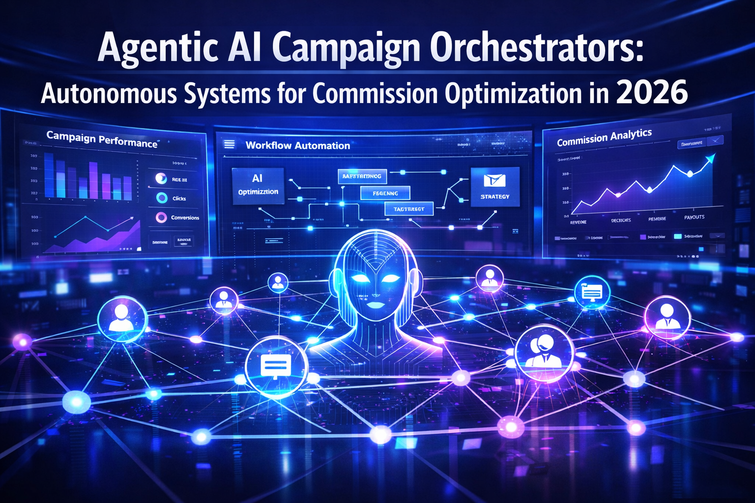 Professional () hero image with : 'Agentic AI Campaign Orchestrators: Autonomous Systems for Commission Optimization in