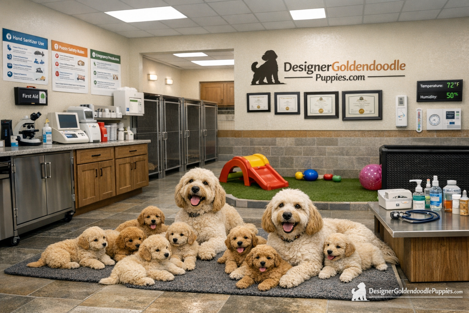 use keyphrases / topics as alt text do not use big paragraphs. Put logo of designergoldendoodlepuppies.com in images as possible where possi