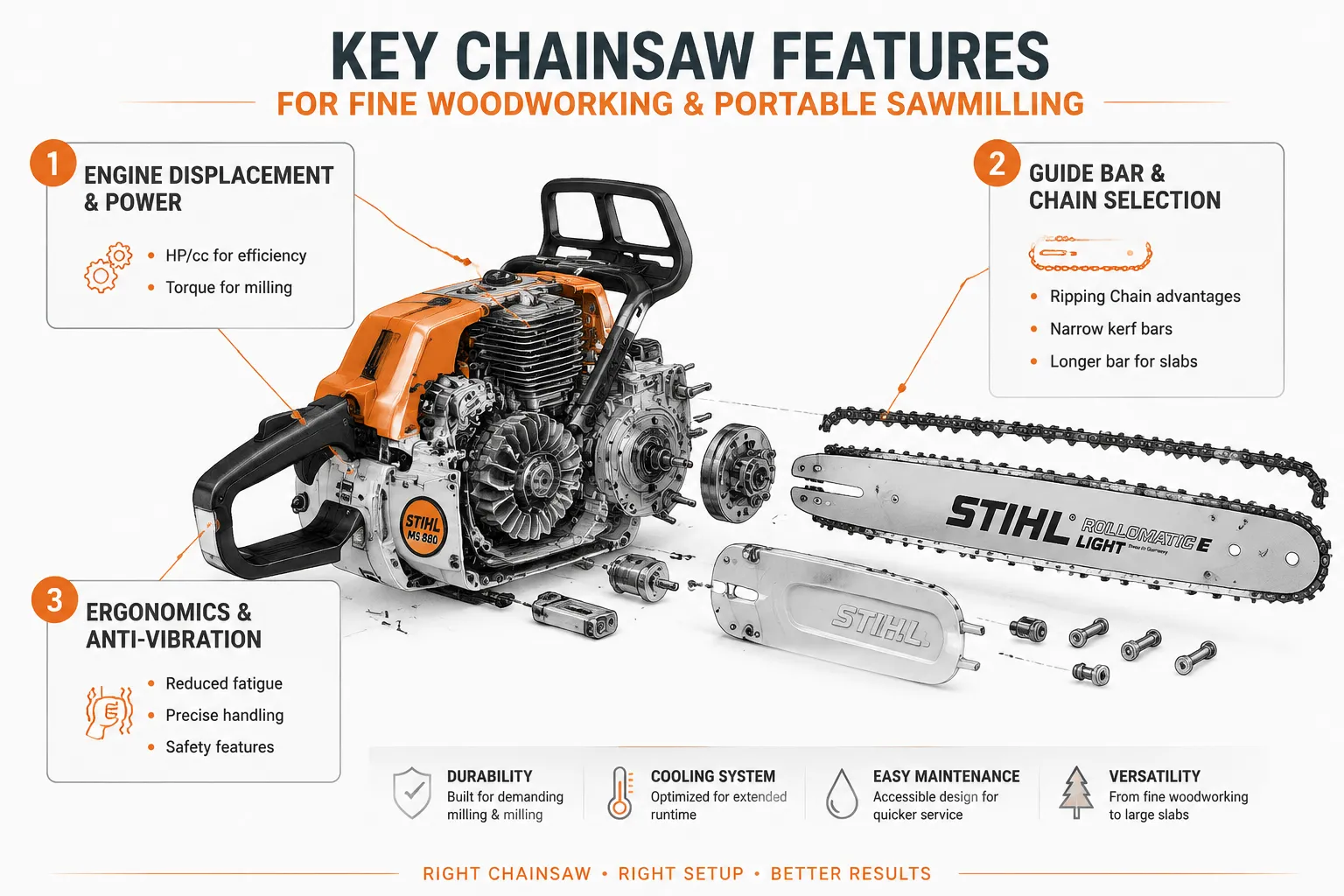Key Features for Fine Woodworking and Portable Sawmilling