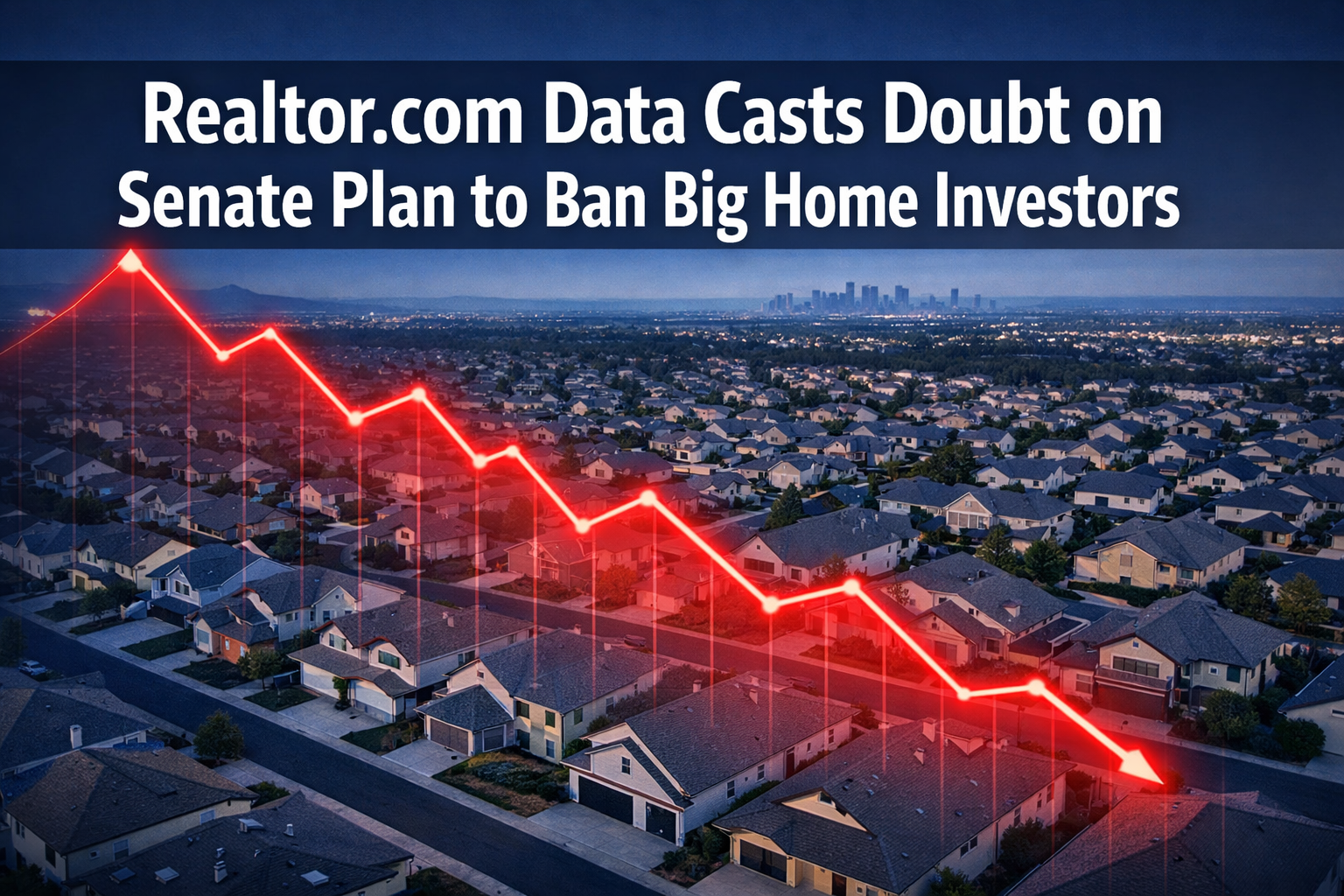 Professional () hero image featuring 'Realtor.com Data Casts Doubt on Senate Plan to Ban Big Home Investors' in extra large