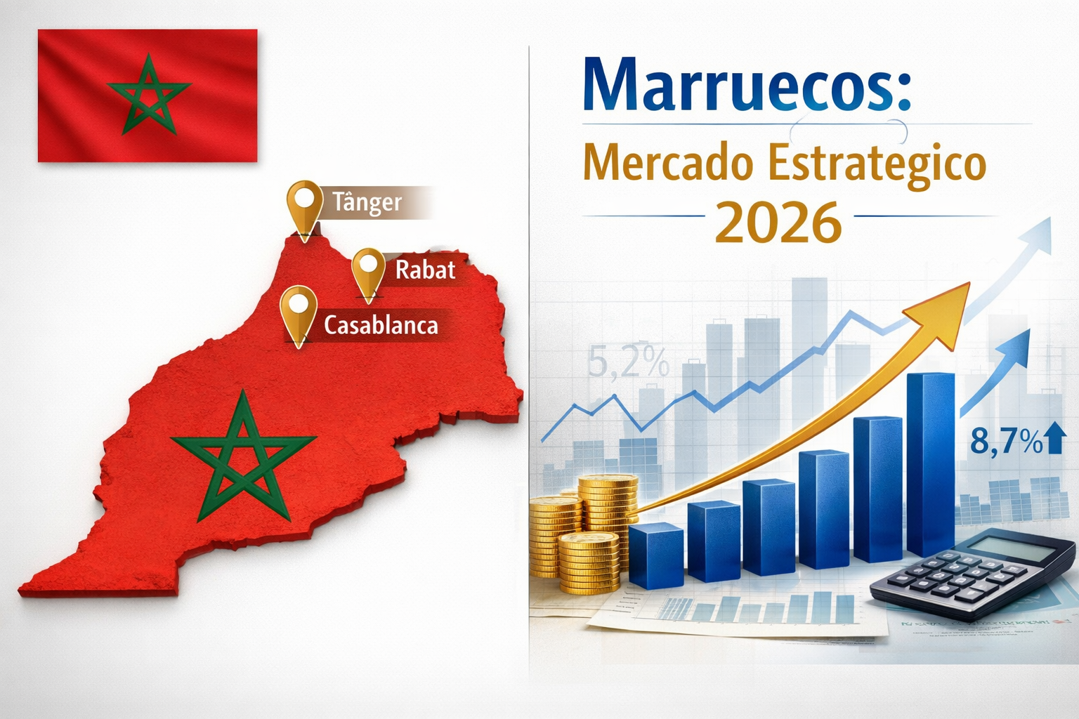 Mapa de Marruecos con ciudades clave