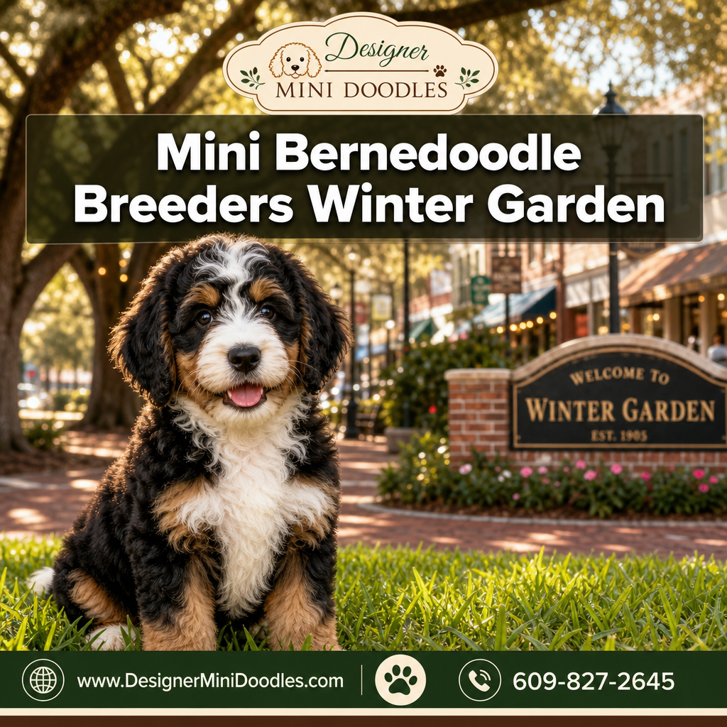 Include Designer Mini Doodles logo, website address: www.DesignerMiniDoodles.com and phone: 609-827-2645 on all images. have