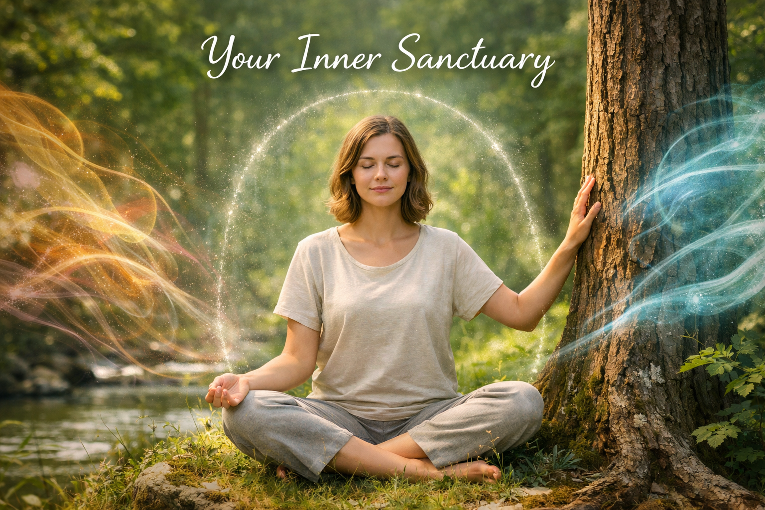 Photo realistic style. Detailed landscape format (1536x1024) image for the 'What Is Empath Self-Care and Why It Matters' section. It shows a