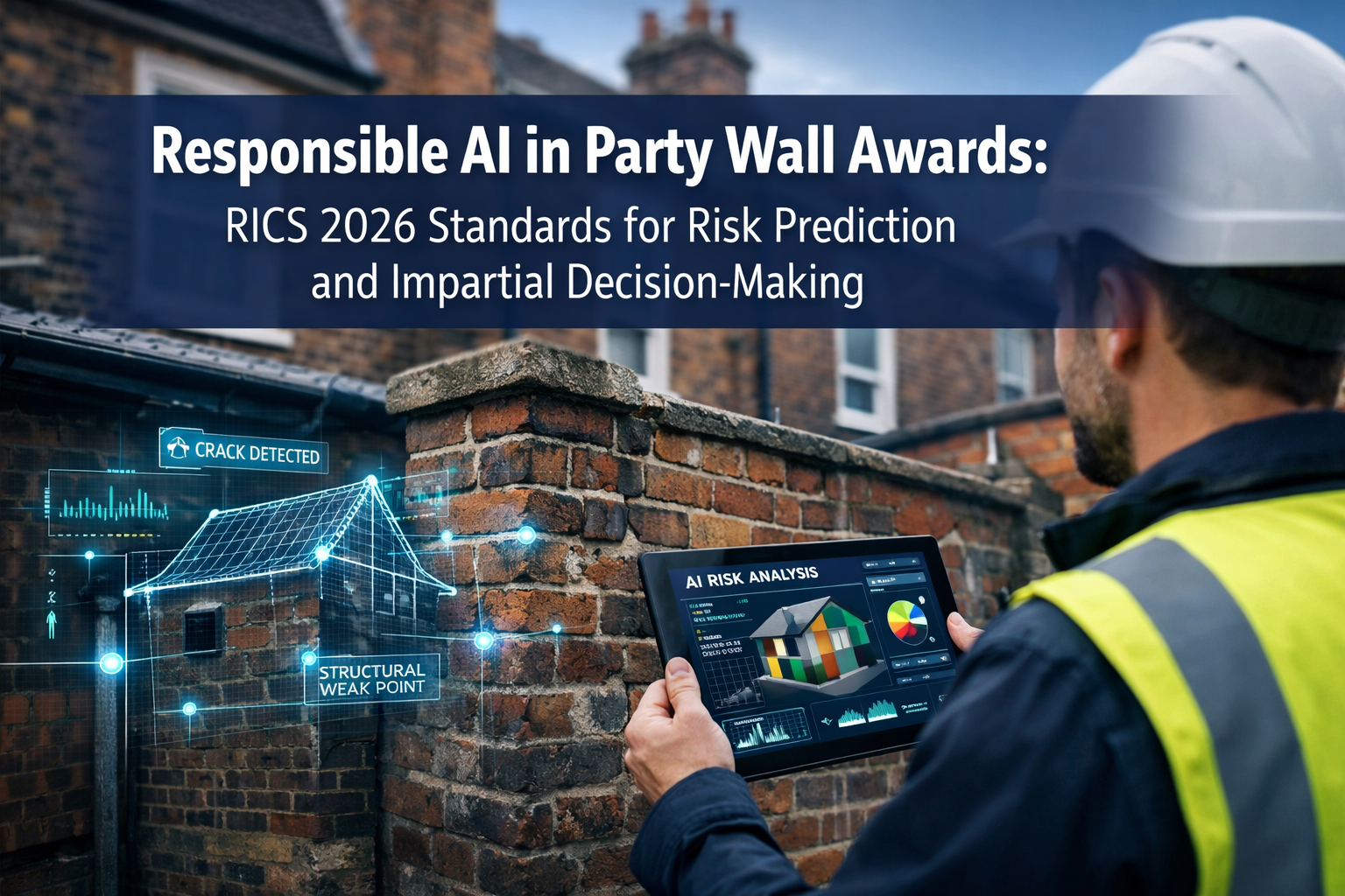 Professional () hero image with 'Responsible AI in Party Wall Awards: RICS 2026 Standards for Risk Prediction and Impartial