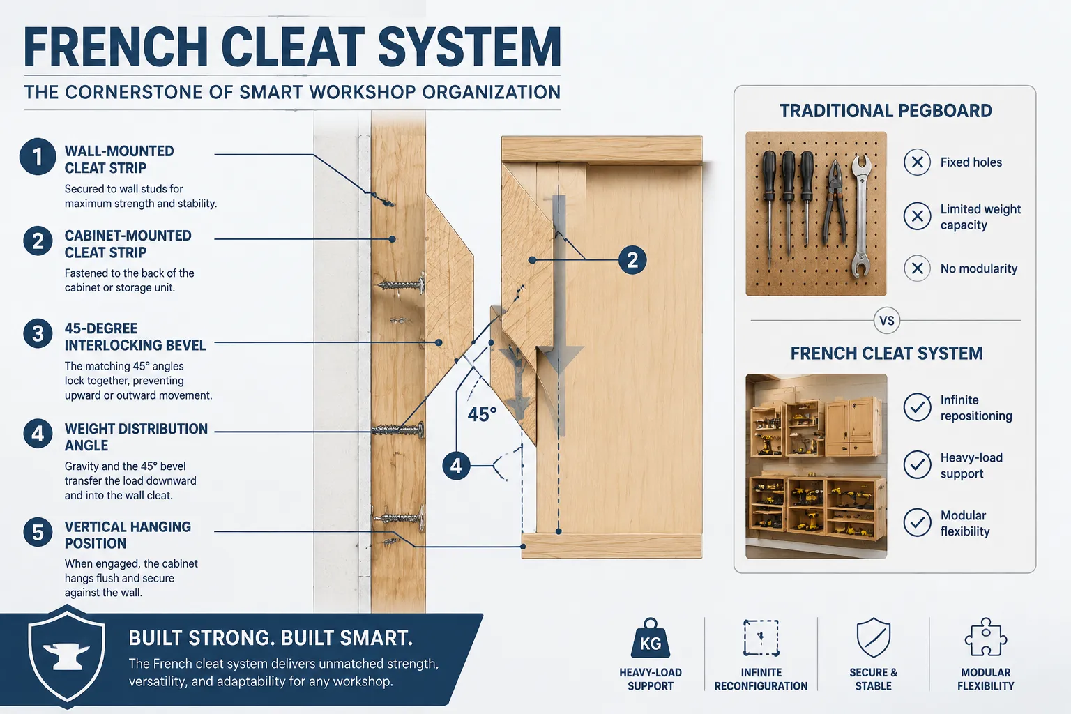 Why French Cleats are Essential for Building a DIY Wall-Mounted Tool Cabinet with French Cleats: Maximize Small Workshop Stor