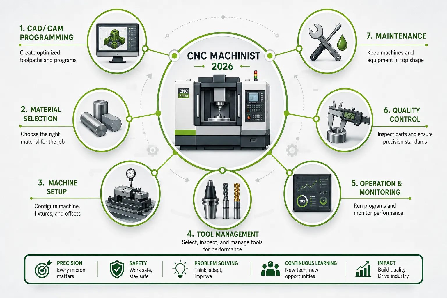Core Responsibilities and Daily Tasks of a CNC Machinist