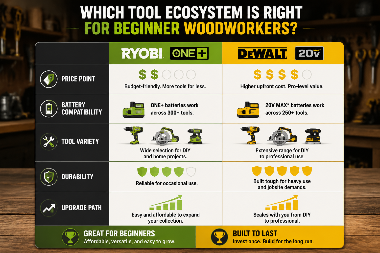 Core Tools Comparison: Saws, Drills, and Sanders for the Beginner Woodworker
