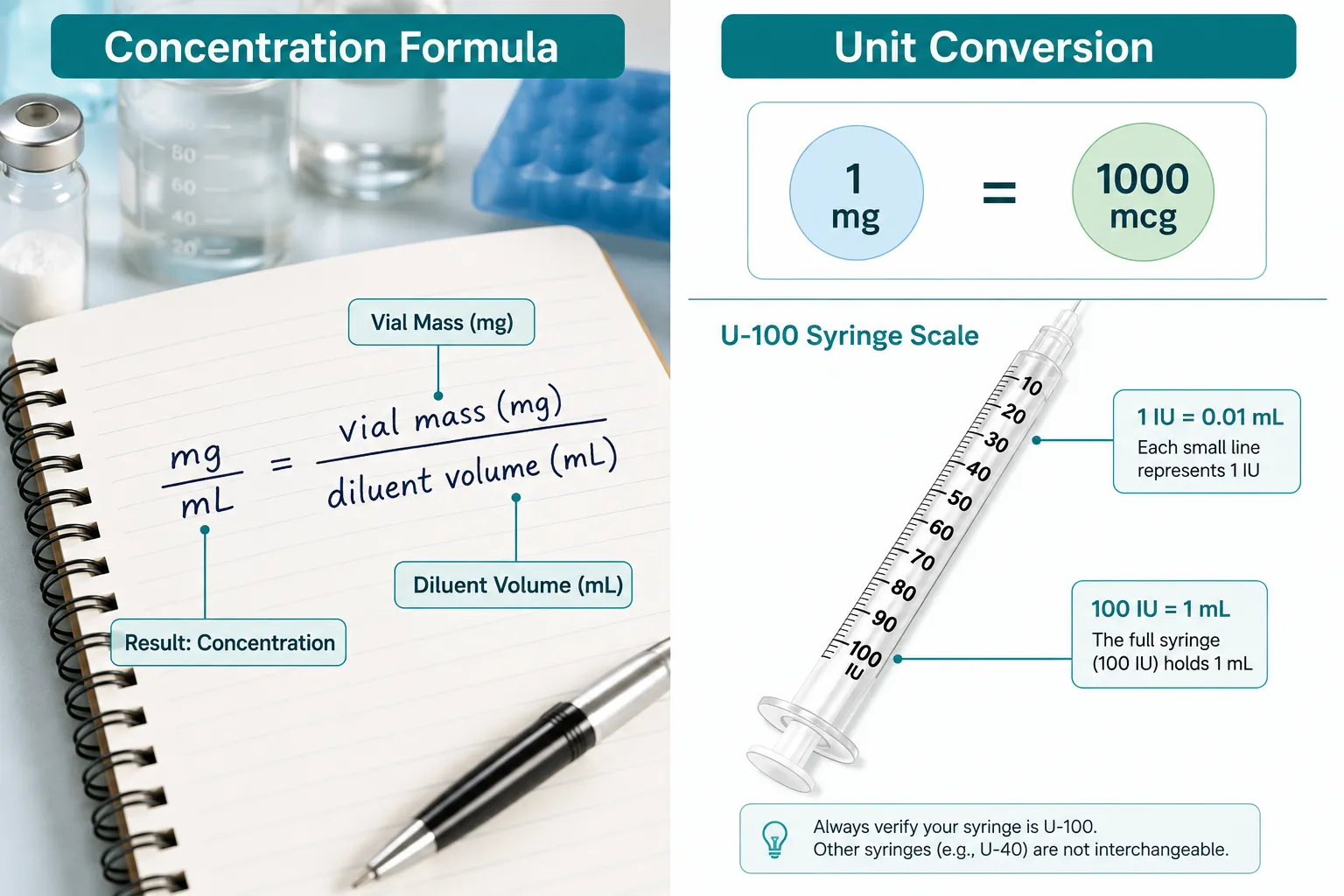 Syringe Unit Conversion: Translating mL Into IU on a U-100 Scale