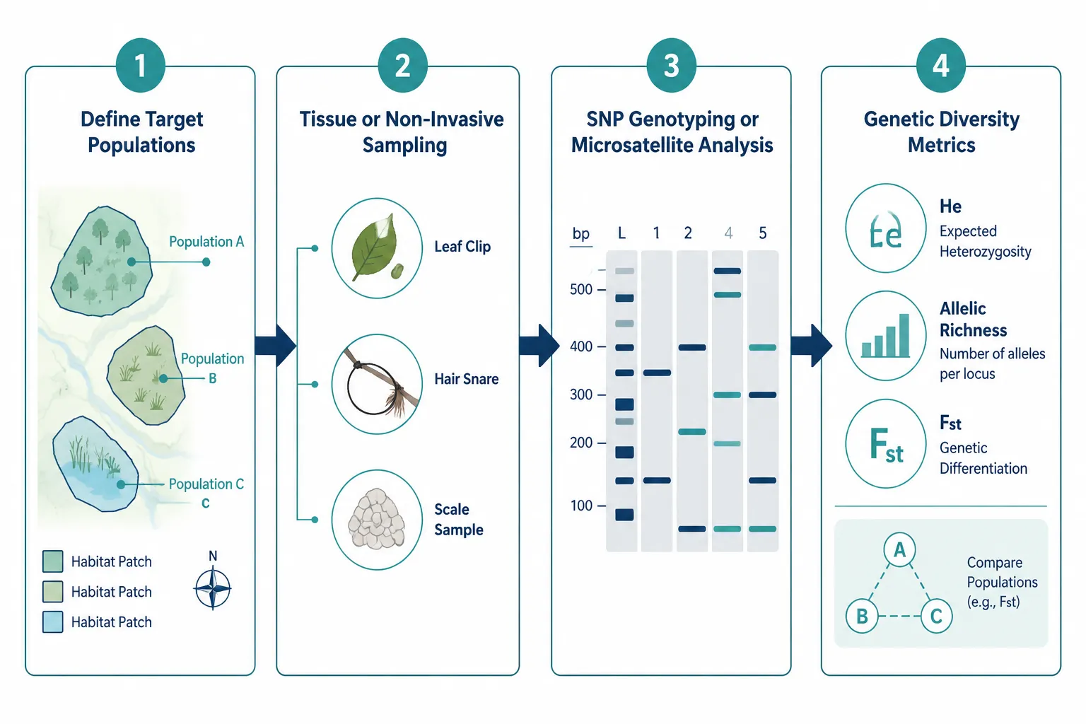 Practical Survey Protocols for Population-Level Genetic Sampling