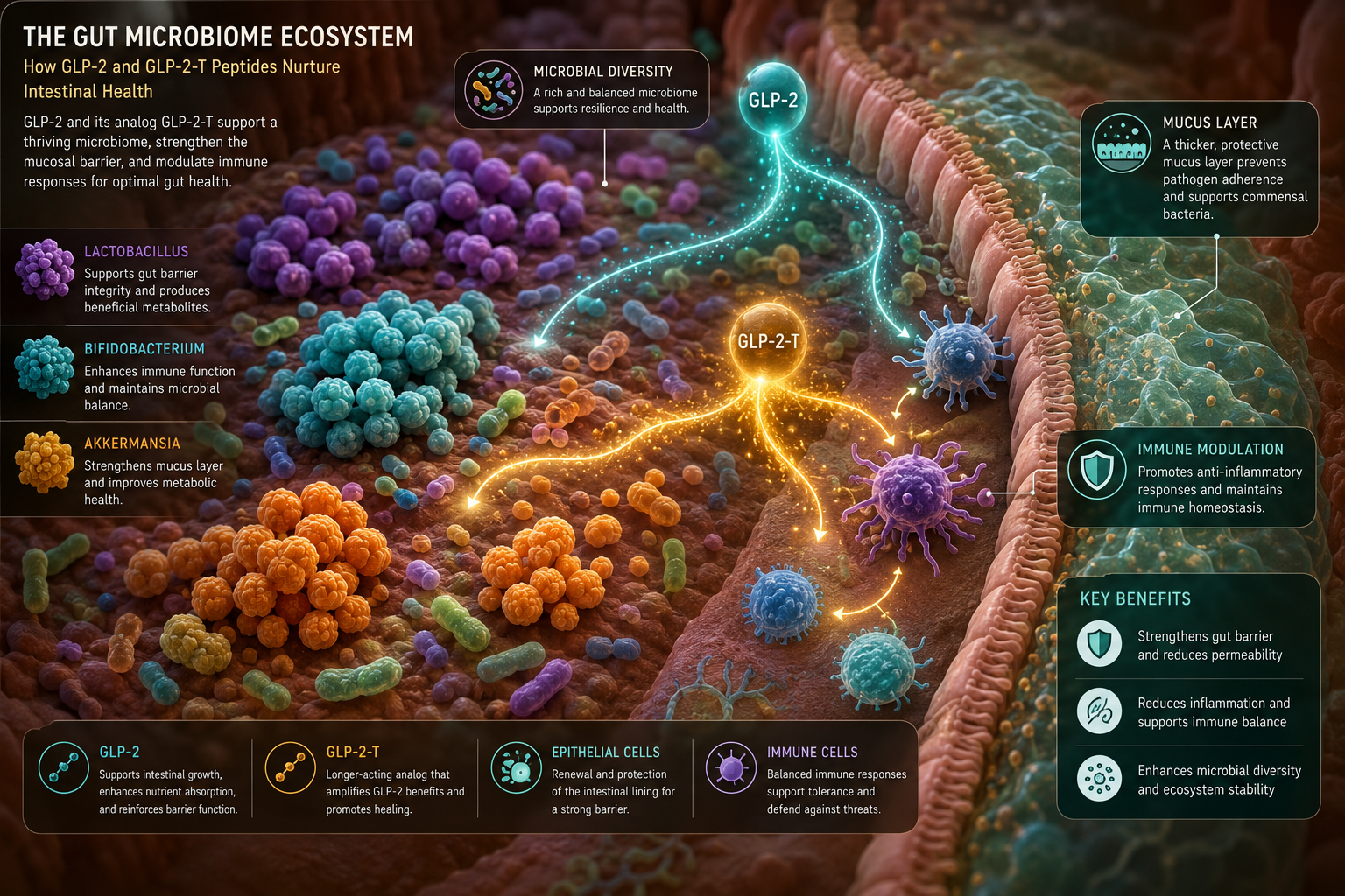 GLP-2 and GLP-2-T Peptides: Unpacking Their Roles in Gut Microbiome Modulation
