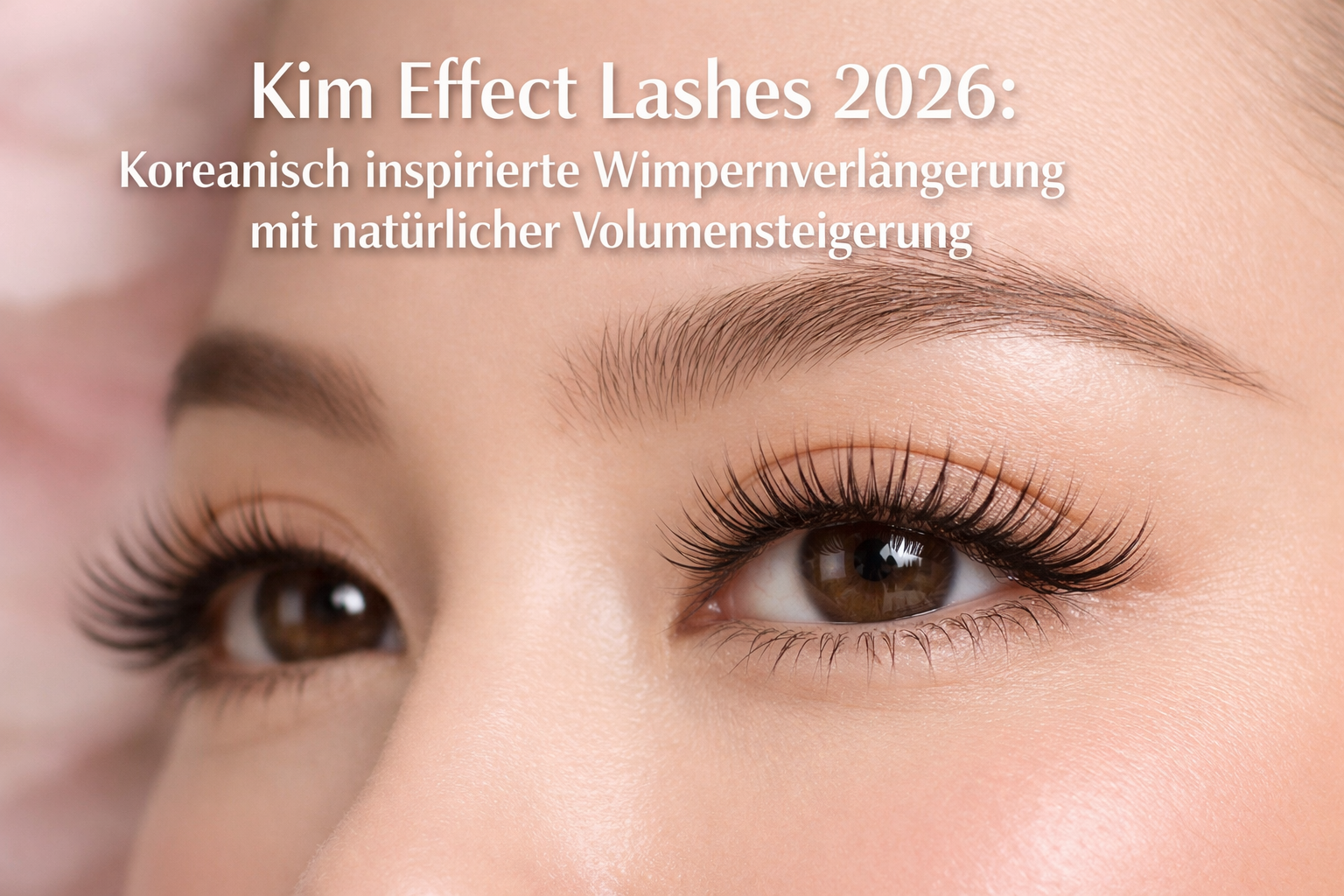 Professional () hero image with : 'Kim Effect Lashes 2026: Koreanisch inspirierte Wimpernverlängerung mit natürlicher