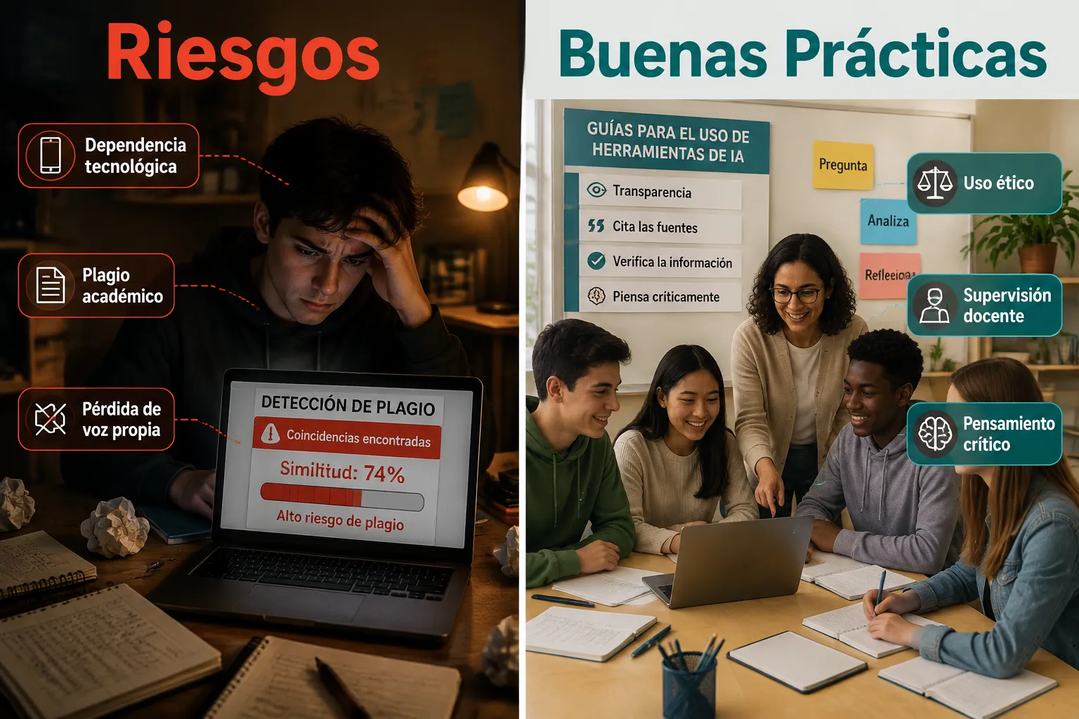 Riesgos y Desafíos de la IA en la Escritura Académica