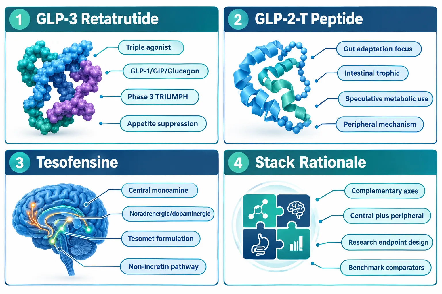 Understanding the Agents: GLP-3, GLP-2-T, and Tesofensine in Research Context