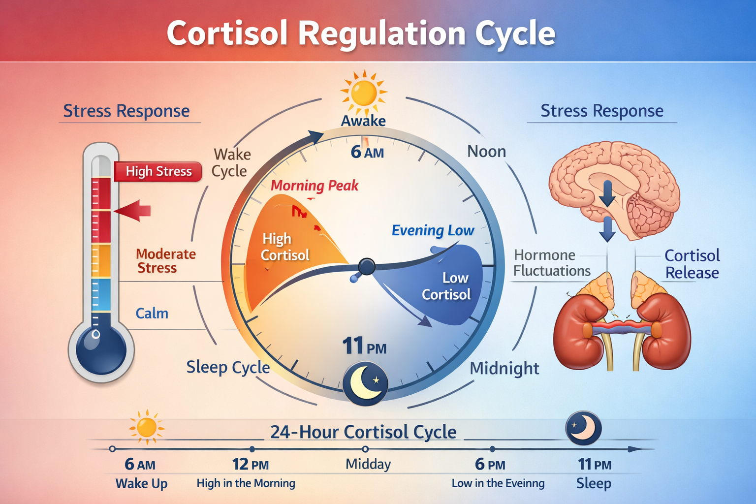 The “Cortisol Detox”: 5 Ways to Lower Stress Hormones Naturally 2 Do not write in Hindi on the images. Must write in English only. Don't use Hindi. Landscape format (1536x1024) infographic showing cortisol
