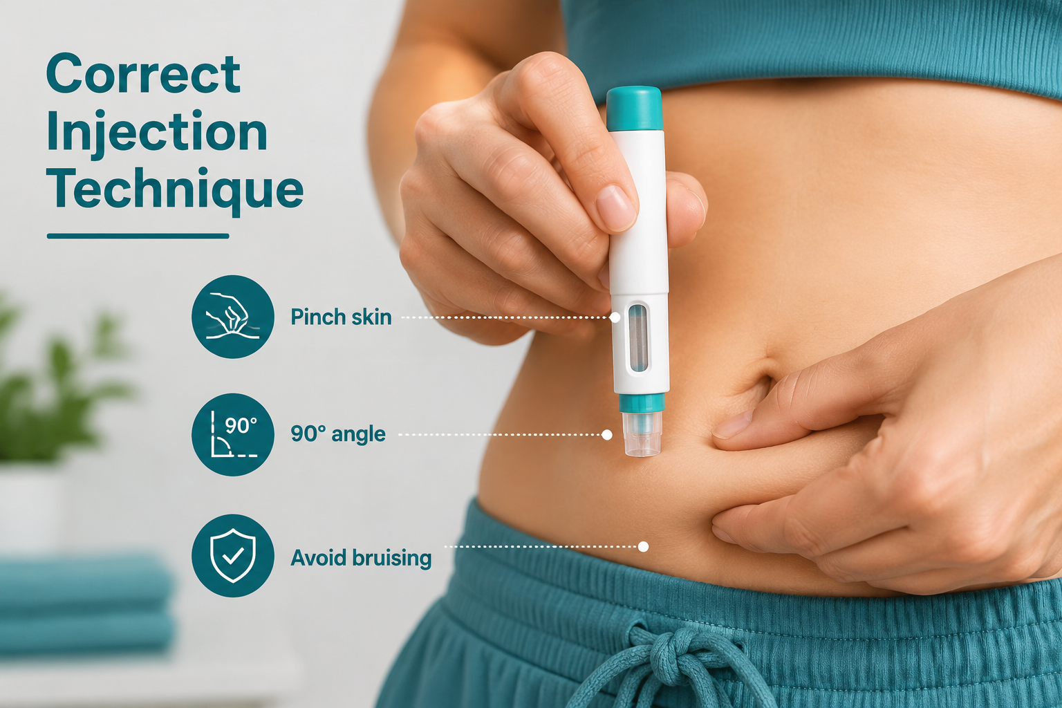 What is the technique to inject tirzepatide in your body?