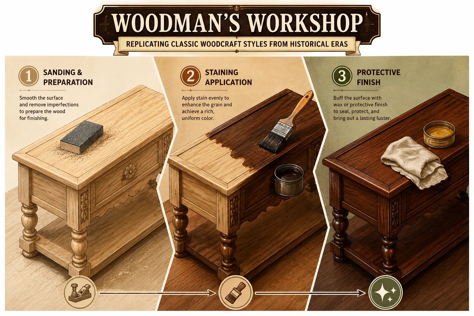 Material Selection and Finishing for Authentic Woodman's Workshop Replicas