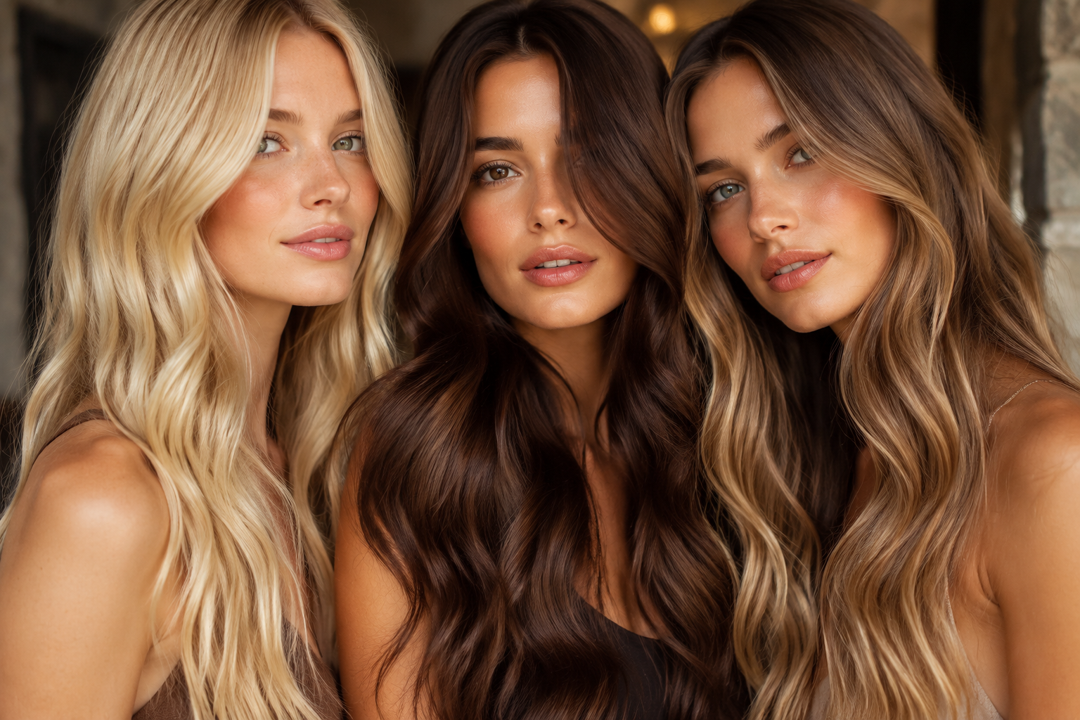 Glossy Brunette and "Golden-Hour" Tones