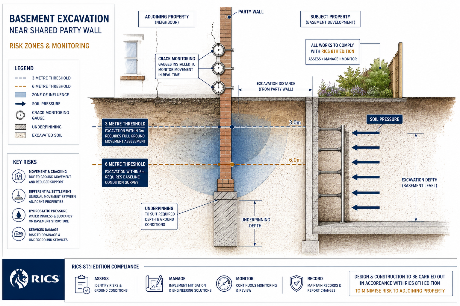 Risk Assessment Protocols Under RICS 8th Edition for Basement Excavation Projects