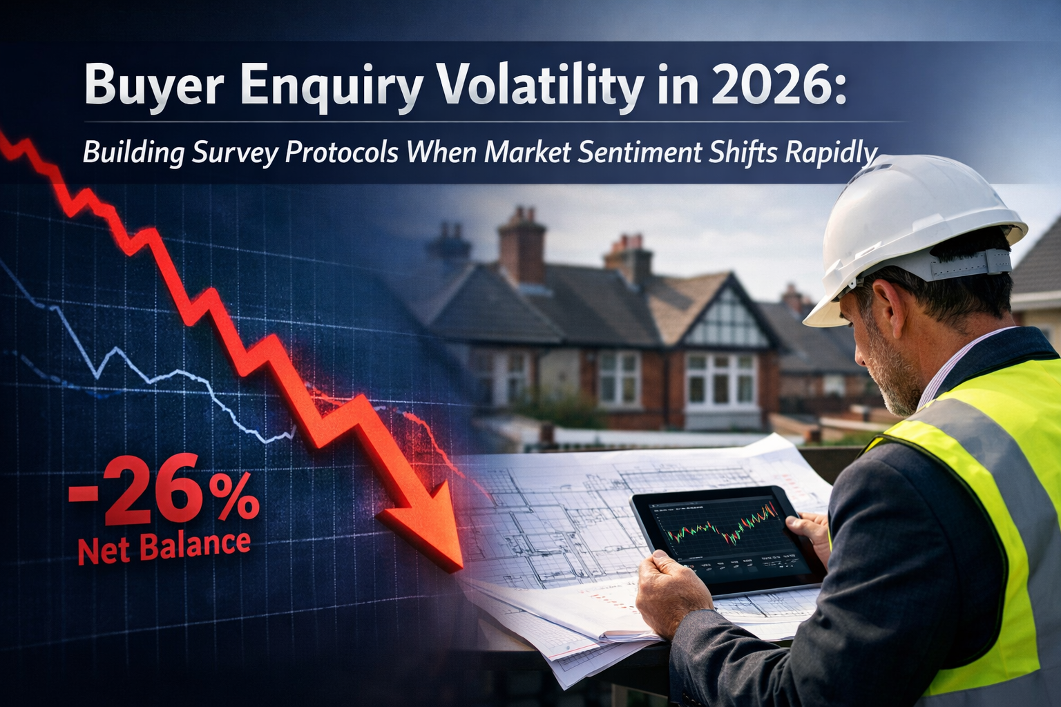 Professional () hero image featuring 'Buyer Enquiry Volatility in 2026: Building Survey Protocols When Market Sentiment