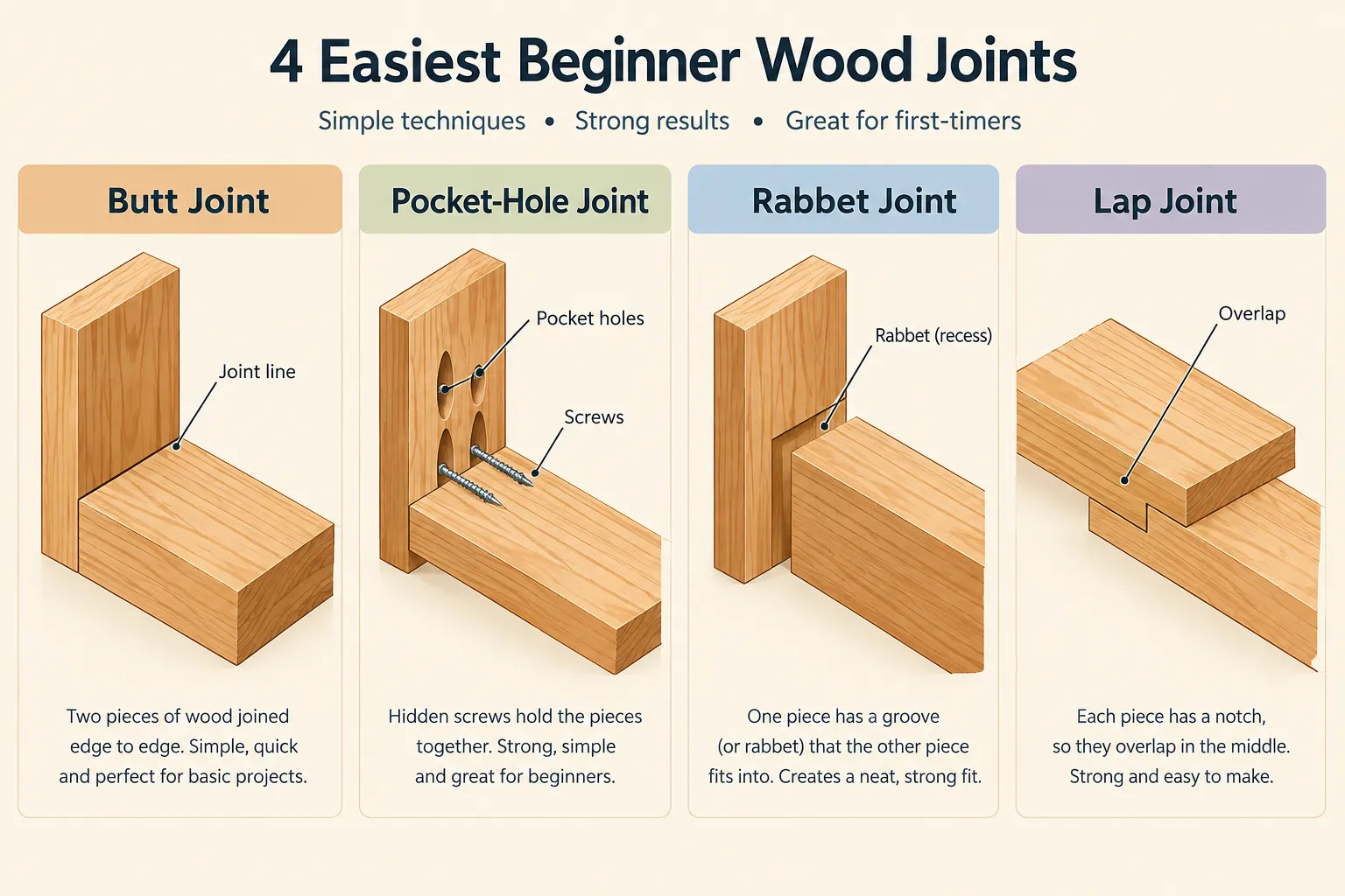 Easiest Wood Joints for Beginners to Learn