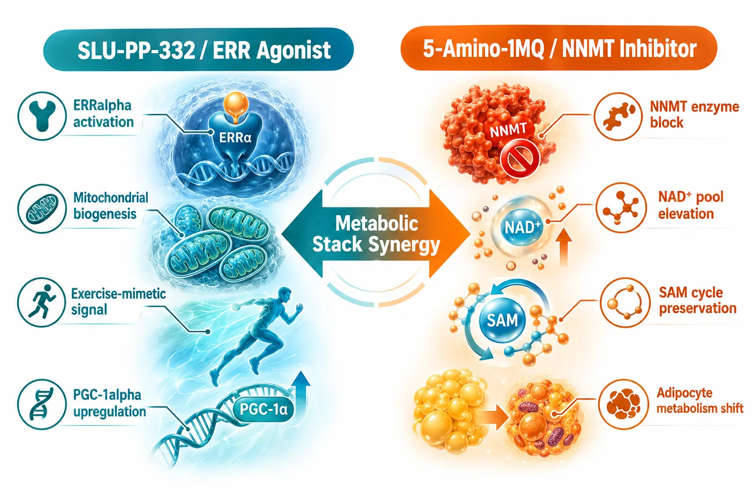 What SLU-PP-332 and 5-Amino-1MQ Each Do Individually