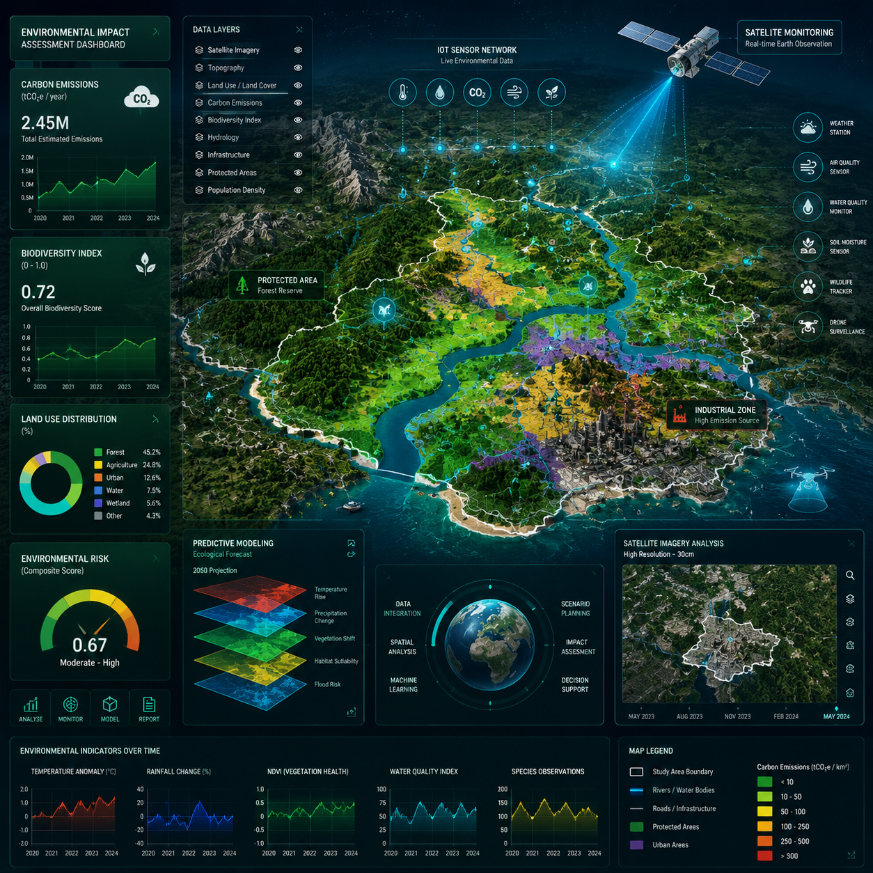 Comprehensive GIS and ecological forecasting technology visualization for 'Ecological Forecasting and GIS: The Tech Toolkit