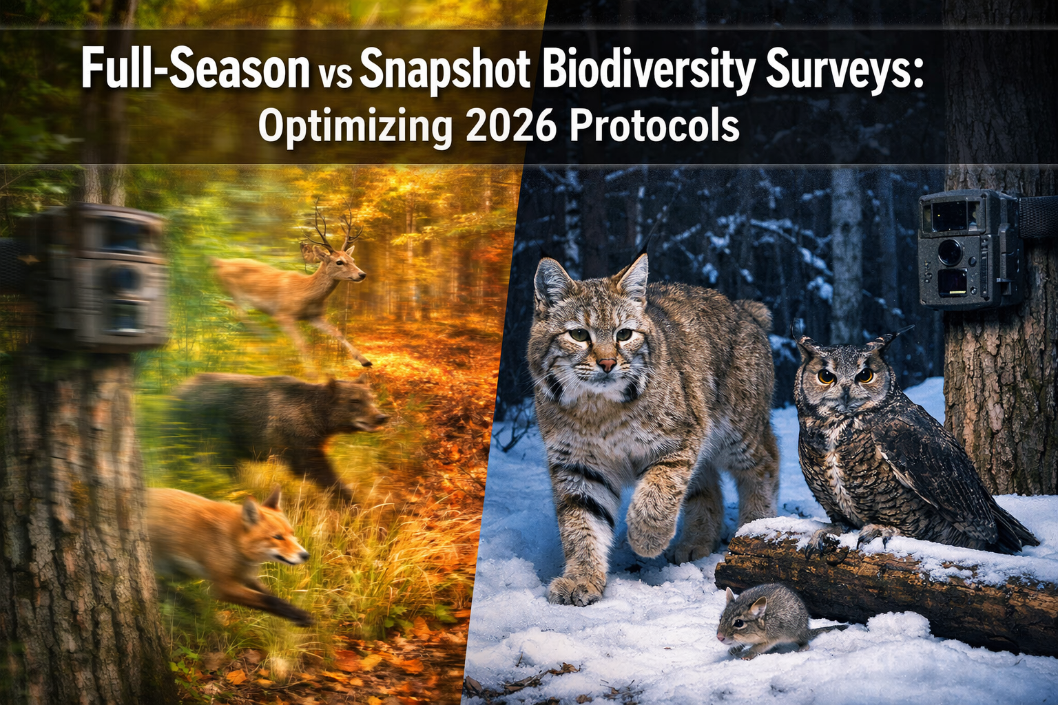 Professional () hero image featuring 'Full-Season vs Snapshot Biodiversity Surveys: Optimizing 2026 Protocols' in extra