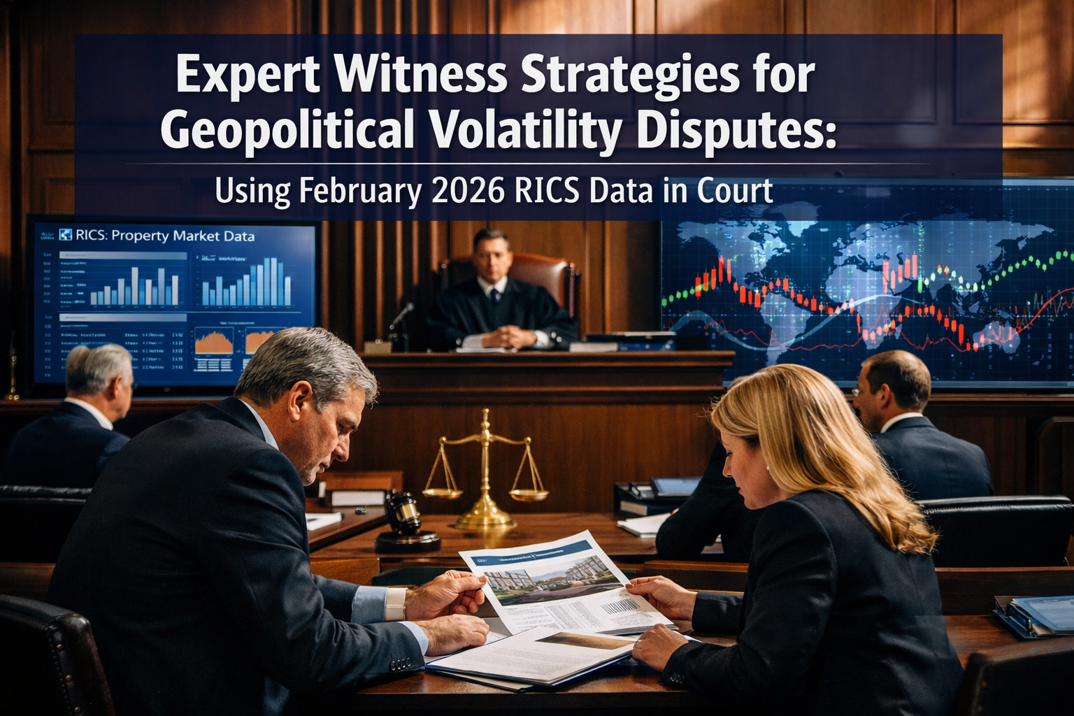 Professional () hero image featuring 'Expert Witness Strategies for Geopolitical Volatility Disputes: Using February 2026