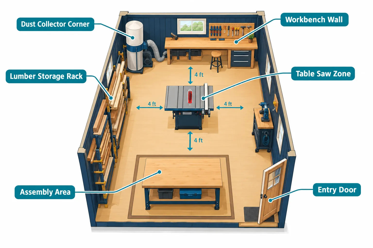 How to Layout a Small Woodworking Shop for Maximum Efficiency