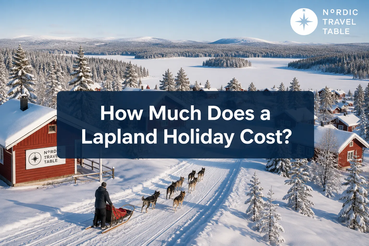 Professional () hero image with SHORT (≤42 chars): 'How Much Does a Lapland Holiday Cost?', white on a dark navy