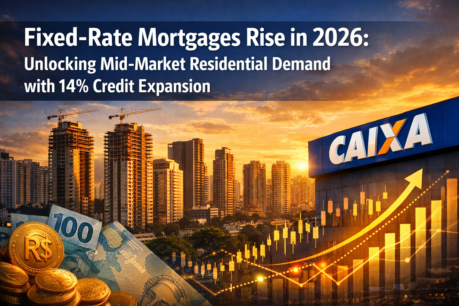 Professional () hero image with 'Fixed-Rate Mortgages Rise in 2026: Unlocking Mid-Market Residential Demand with 14% Credit