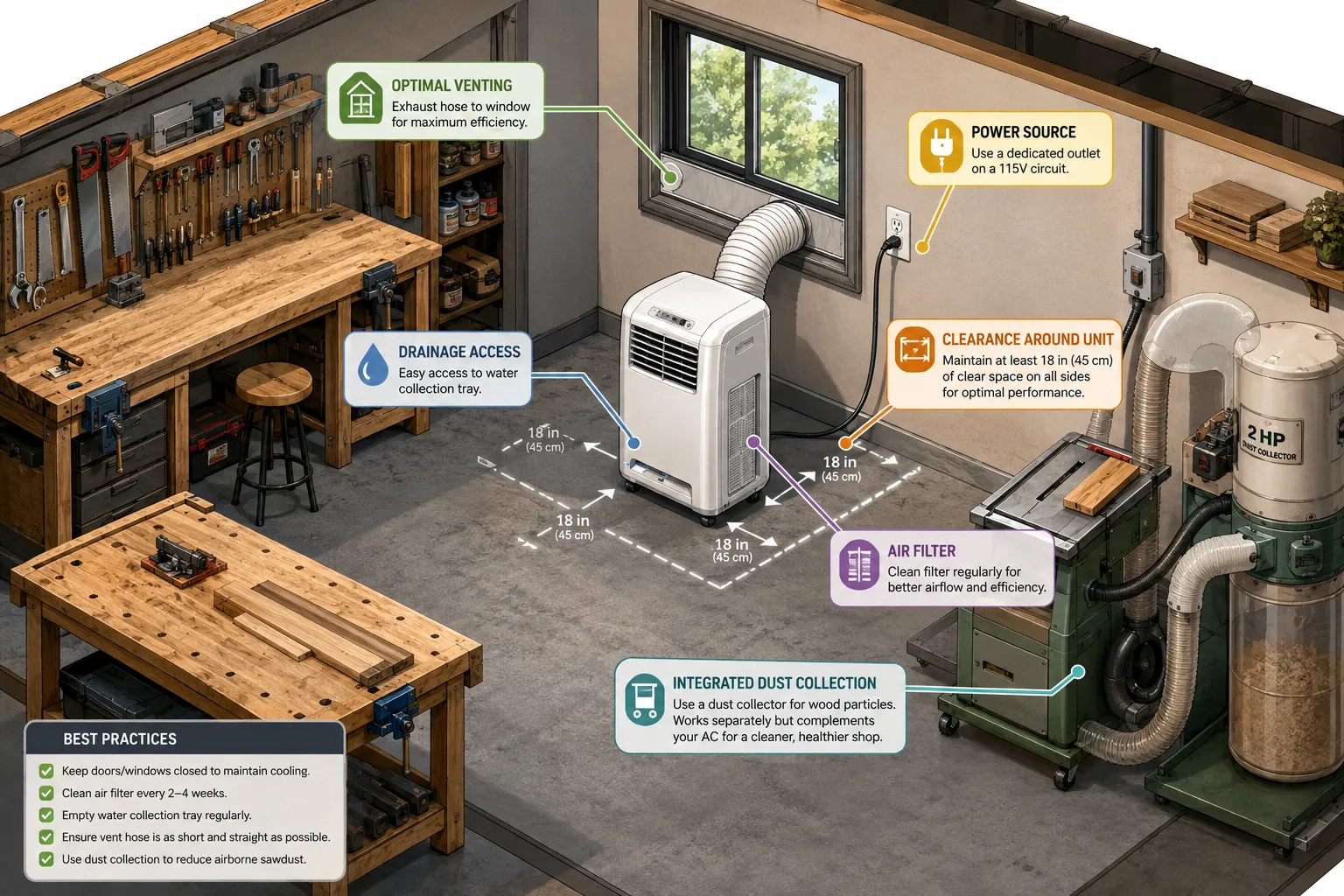 Installation and Optimal Placement for Workshop Cooling