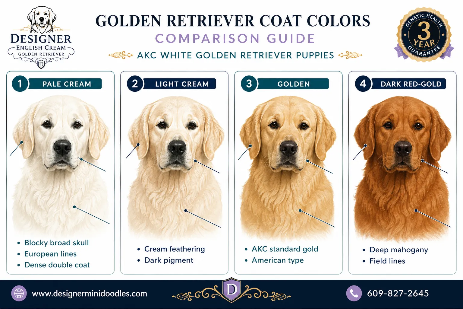 AKC white golden retriever puppies for sale