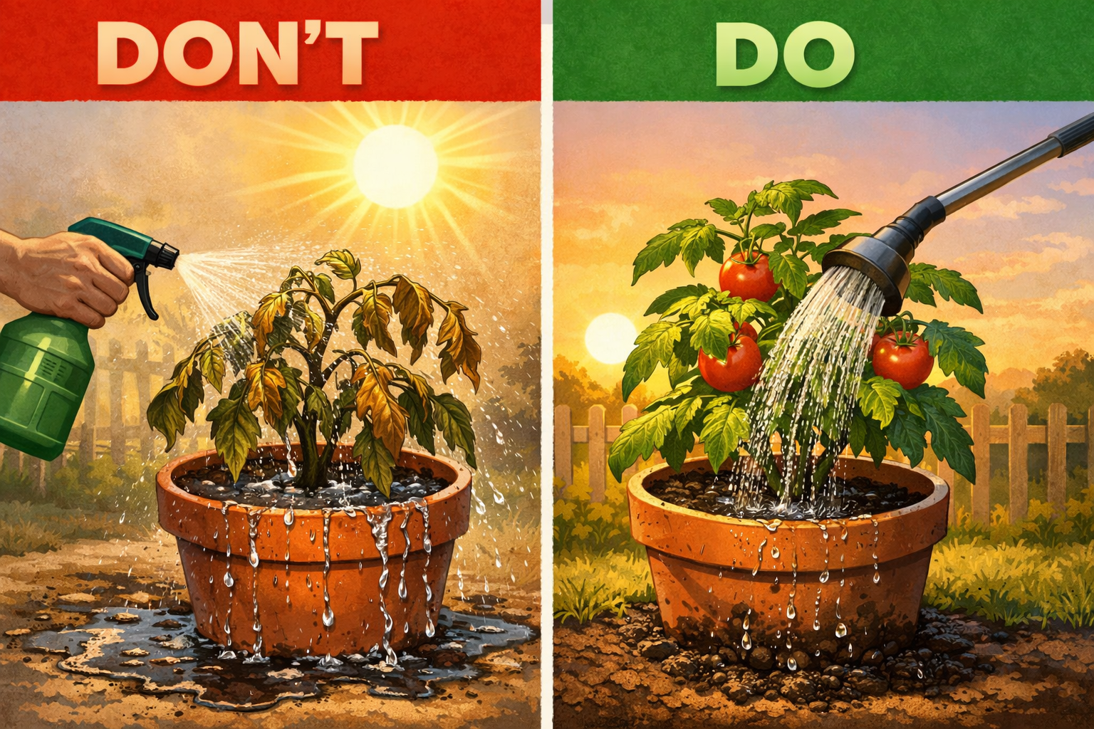 Watering Container Plants in Hot Weather USA