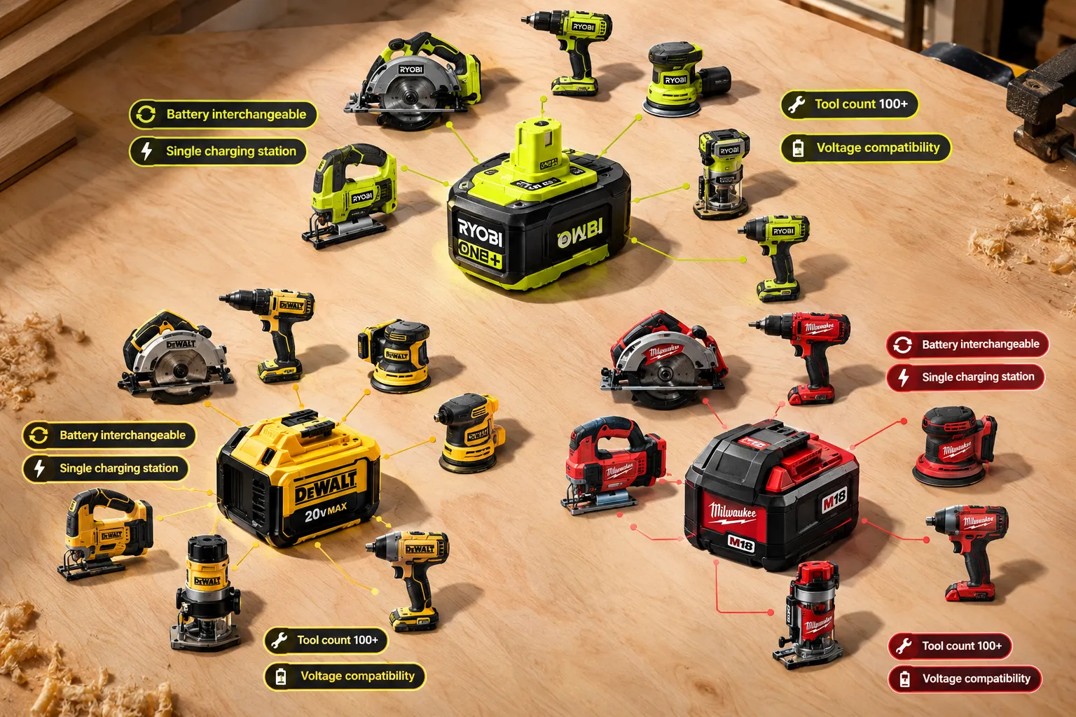 Evaluating Tool Range and Battery Ecosystem for Woodworking Projects