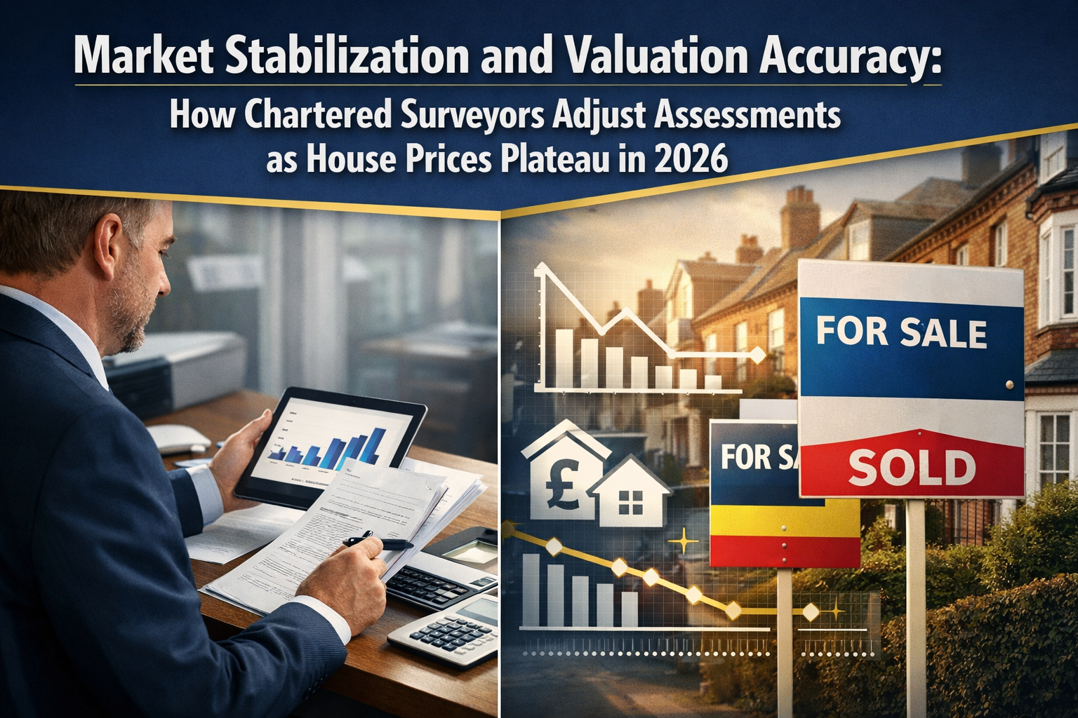 Professional () hero image featuring 'Market Stabilization and Valuation Accuracy: How Chartered Surveyors Adjust