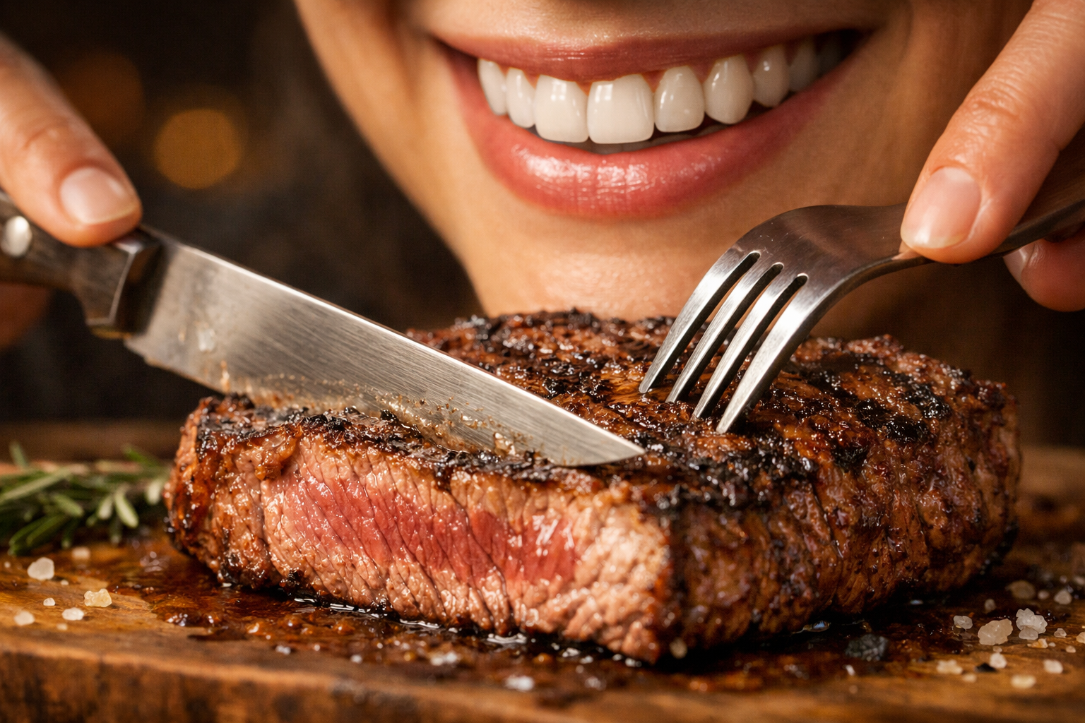 Do dental implants feel like real teeth when eating steak or hard foods?